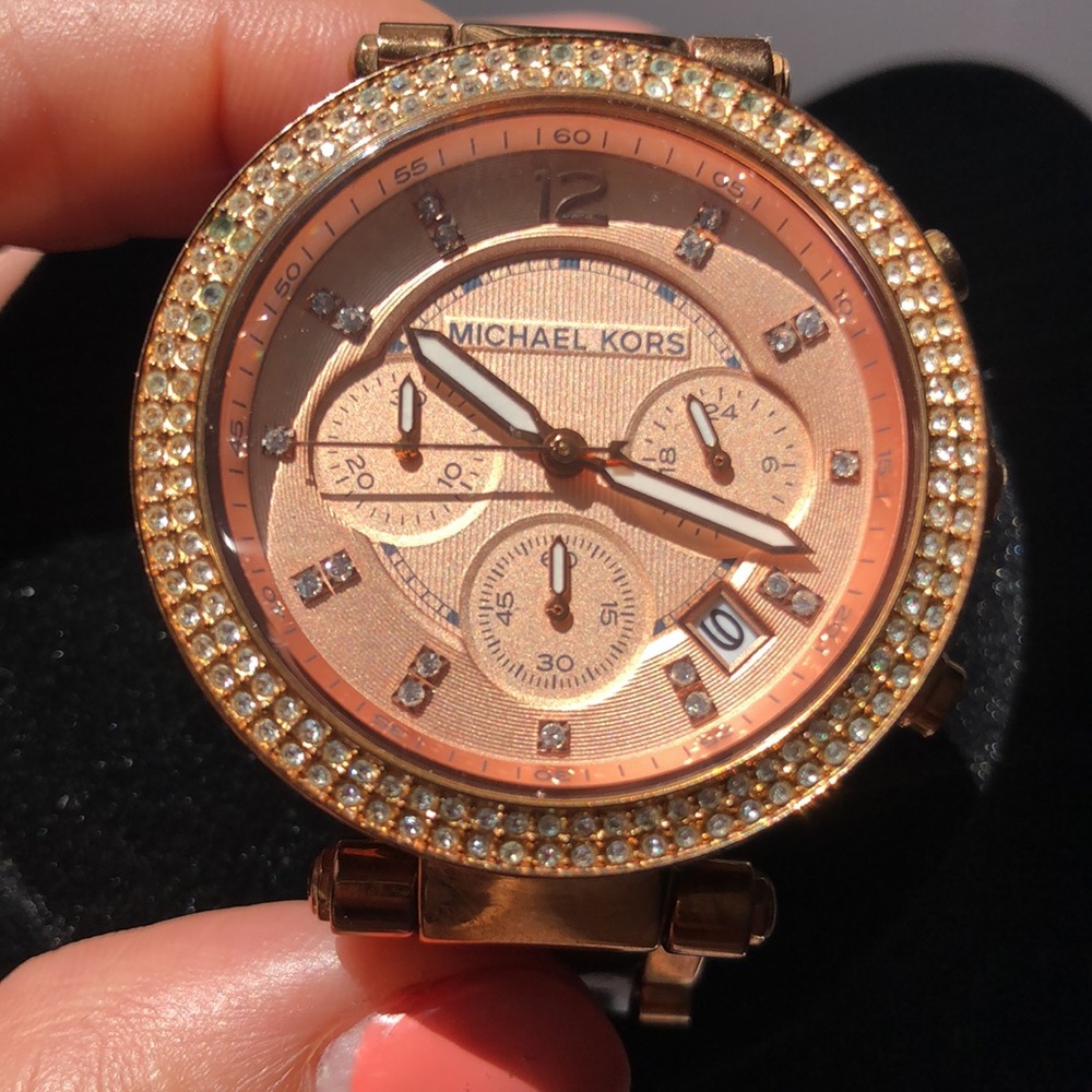 M. Kors Pink Crystals Watch